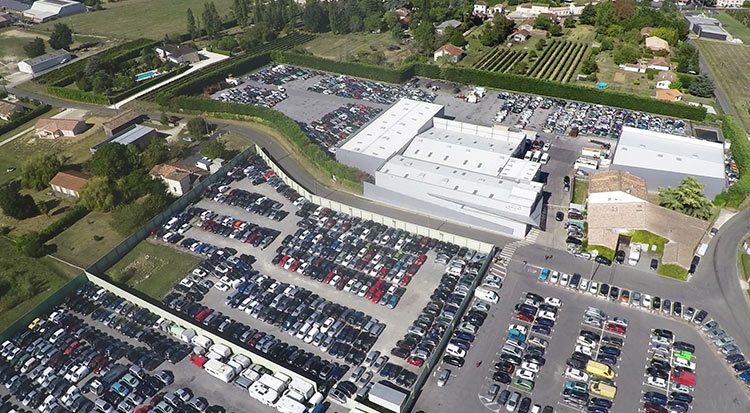 Parc véhicule Dubourg Automobiles vue du ciel